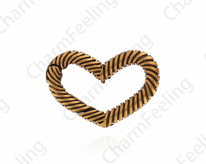 Vintage Heart Clasp, 18K Gold Filled Love Clasp, S925 Silver Clasp, Vintage Clasp, DIY Jewelry Supplies, 10.5x16x2.3mm