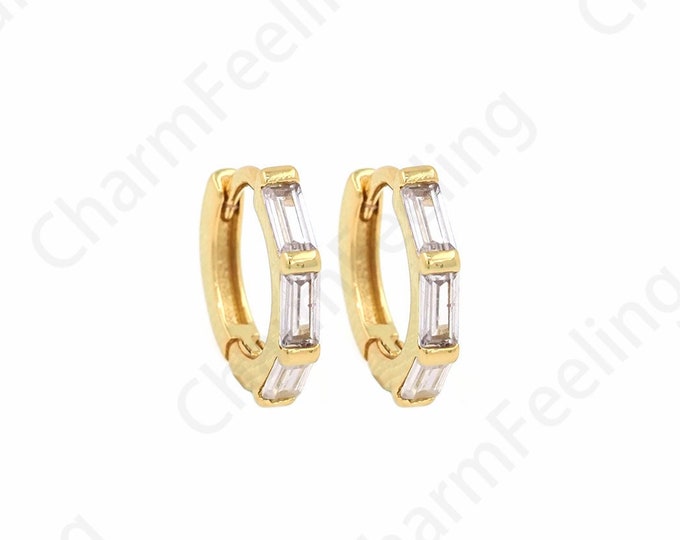 Micropave CZ Gold Earrings,18K Gold Filled Round Earrings,Round Pendants,Hollow Earrings,Earring Charm,DIY Jewelry Accessories 12x13x2mm