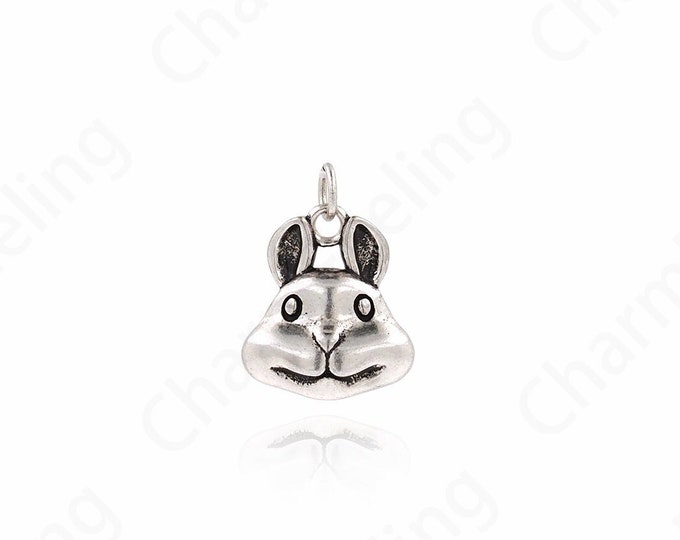 Vintage Rabbit Pendant,Rabbit Necklace, 18K Gold Filled Rabbit Pendant, Cute Charm, Animal Charm, DIY Jewelry Accessories, 16x11.8x4.7mm