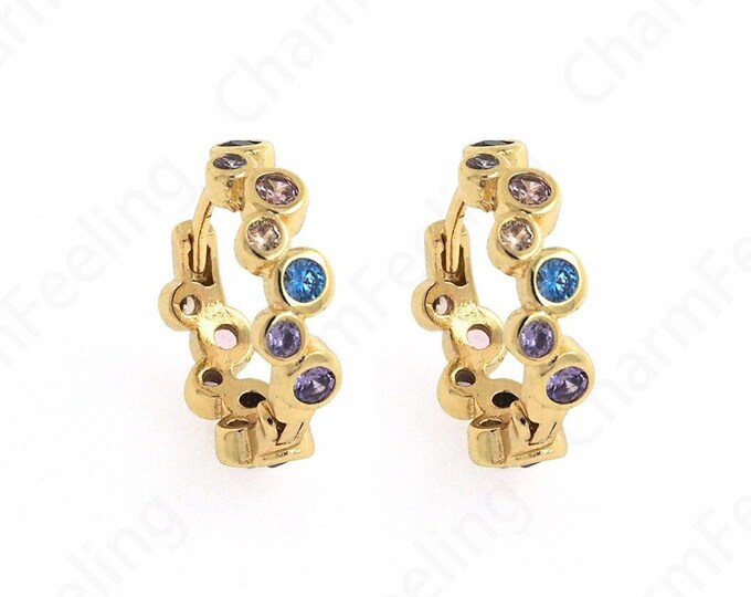 18K Gold Filled Hoops Earrings,Honeycomb Earrings,Earring Charm, Ear Hoops, Nickel Free Earrings,Minimalist Earrings,18.5x16x5mm