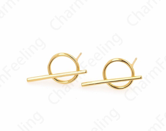 Coil Earrings, 18K Gold Filled Large Round Earrings, Gold Hoop Earrings, Earring Charm, Big Earring Charm, Round Charm 24.8x13x12mm