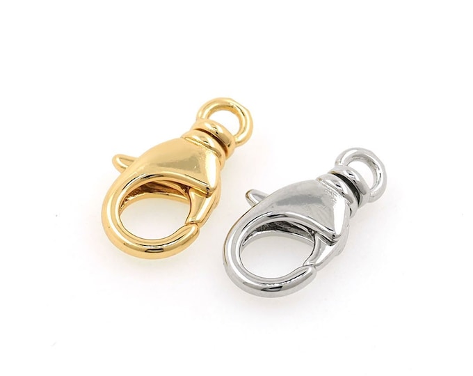 Lobster Clasp, Spring Clasp, 18K Gold Filled Button Clasp, Carabiner, Jewelry Clasp, DIY Jewelry Making Supplies,