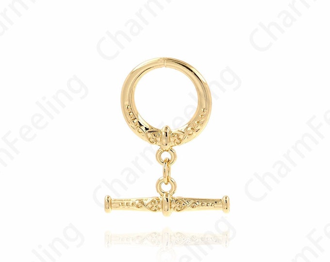 Necklace Clasp, Carabiner, Gold Clasp, OT Clasp, 18K Gold Filled Bracelet Clasp, Round Clasp, DIY Jewelry Supplies,