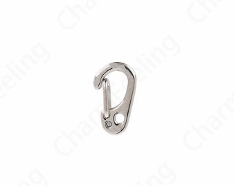 Silver Filled Stainless Steel Carabiner,Spring Clasp Button Clasp,Lobster Clasp, Jewelry Clasp,DIY Jewelry Supplies,11x6.5x3.3mm