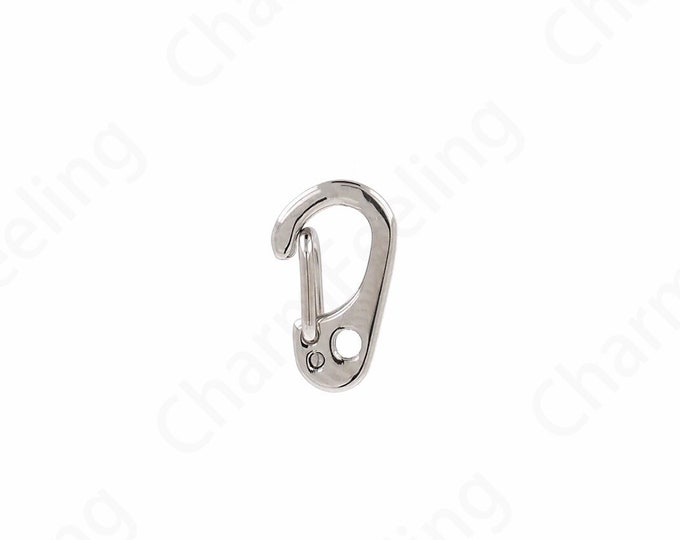 Silver Filled Stainless Steel Carabiner,Spring Clasp Button Clasp,Lobster Clasp, Jewelry Clasp,DIY Jewelry Supplies,11x6.5x3.3mm
