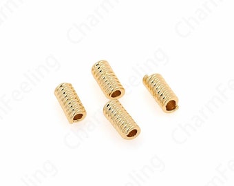 10pcs Alloy Beads,Long Spacer Beads, 18K Gold Filled Bar Spacer Beads, Stick Beads, Bracelet Beads, DIY Jewelry Making Supplies, 13.5x5.5mm