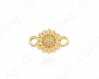 Sunflower Connector, Alloy Flower Connector,18K Gold Filled Flower Jewelry, Gold Flower Connector,Used for Jewelry Products  18x11x3mm