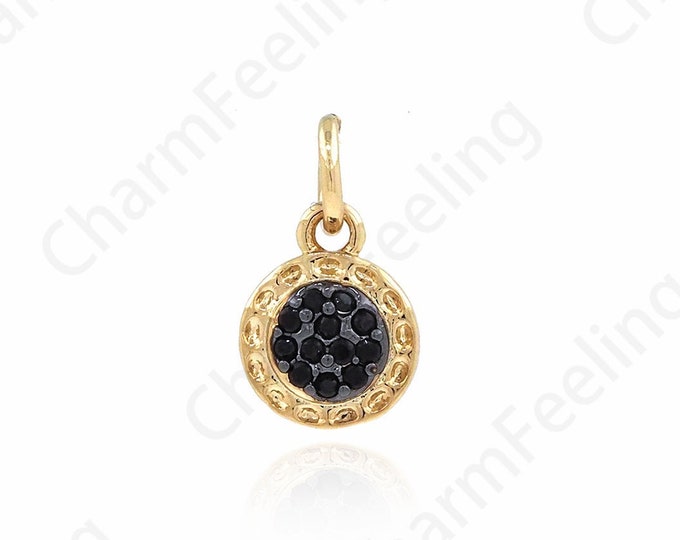 Round Necklace, Solitaire Pendant,Jewelry Pendant, 18K Gold Filled Round Pendant, Circle Pendant,DIY Jewelry Making ,12.5X7.5X2.4mm