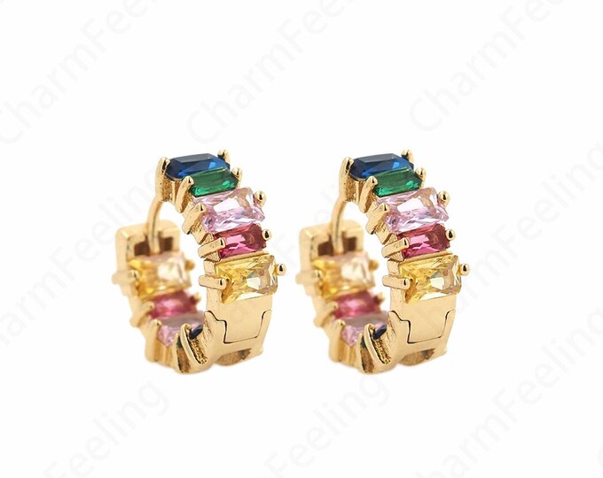 Hollow Earrings,Micropavé CZ Gold Earrings,18K Gold Filled Round Earrings,Round Pendants,DIY Jewelry Accessories 16.5x14.6x6.4mm