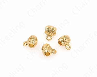 10PCS,Bead Accessories,Alloy Round Beads, 18K Gold Filled Cylindrical Beads,Bracelet Beads, DIY Bracelet Necklace Jewelry Making,7.7x6x5mm