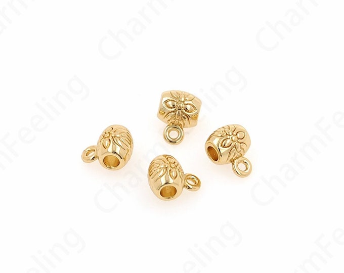10PCS,Bead Accessories,Alloy Round Beads, 18K Gold Filled Cylindrical Beads,Bracelet Beads, DIY Bracelet Necklace Jewelry Making,7.7x6x5mm