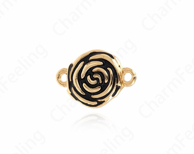 Rose Connector, Alloy Flower Connector,18K Gold Filled Flower Jewelry, Gold Flower Connector, Used for Jewelry Products  26x17.5x3.5mm