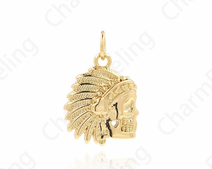 Avatar Pendant Engraved Necklace, 18K Gold Filled Oval Charm, Vintage Charm, Figure Pendant, DIY Jewelry Supplies, 19x12.5x4.5mm