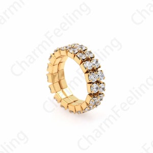 Daily Ring, Gold Open Ring, Simple Charm,18K Gold Filled Minimalist Thin Ring, MicroPavé CZ Daily Ring, Adjustable Ring,