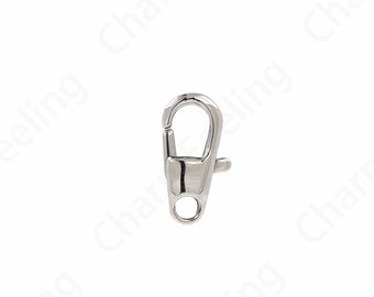 Stainless Steel Carabiner, Silver Filled Lobster Clasp, Button Clasp,Jewelry Clasp,Spring Clasp DIY Jewelry Supplies,15x7.5x3.5mm
