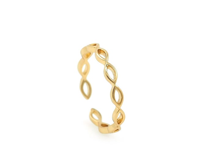 1PCS Everyday Ring 18K Gold Filled Chain Ring, Adjustable Chain Ring, Minimalist Ring, Personalized Ring, Gift For Her