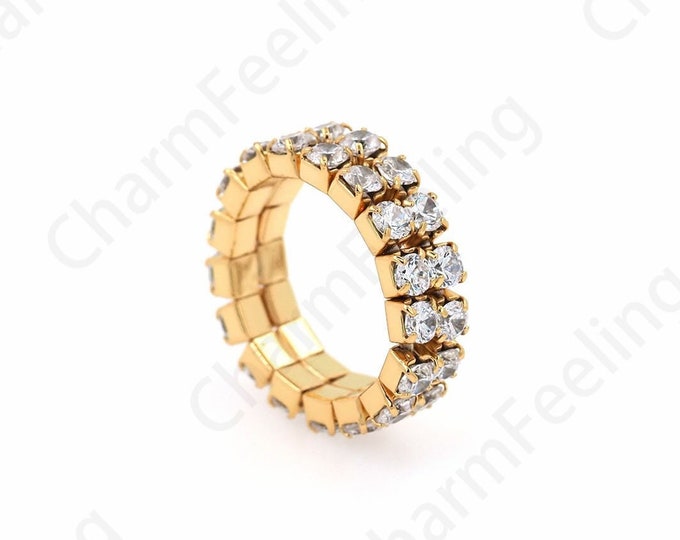 Daily Ring, Gold Open Ring, Simple Charm,18K Gold Filled Minimalist Thin Ring, MicroPavé CZ Daily Ring, Adjustable Ring,
