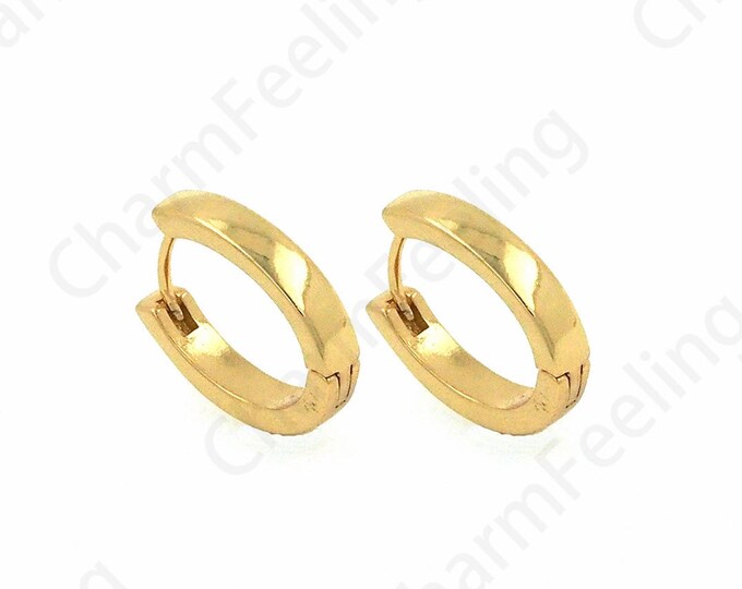 Hollow Earrings,18K Gold Filled Round Earrings,Micropavé CZ Gold Earrings,Round Pendants,DIY Jewelry Accessories 19.2X4.1X17.4mm