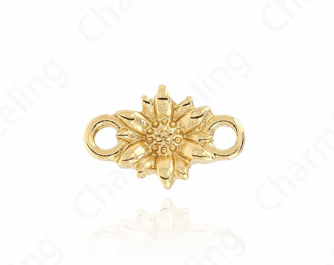 18K Gold Filled Flower Jewelry, Sunflower Connector, Alloy Flower Connector,Gold Flower Connector,Used for Jewelry Products  18x11.5x3mm