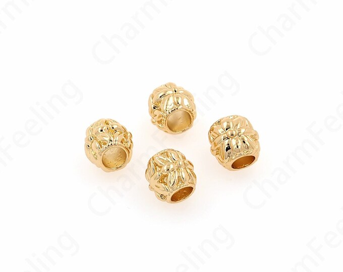 10PCS,18K Gold Filled Aolly Round Beads,Alloy Ball Beads, Gold Round Beads, Bracelet Beads, DIY Bracelet Necklace Jewelry Making,9x9mm