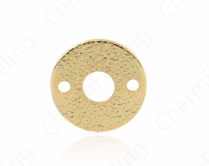 100pcs Good Luck Connector,Lucky Charm,18K Gold Filled Round Connector,Round Charm,Coin Connector,DIY Jewelry Accessories,10.7x0.6mm