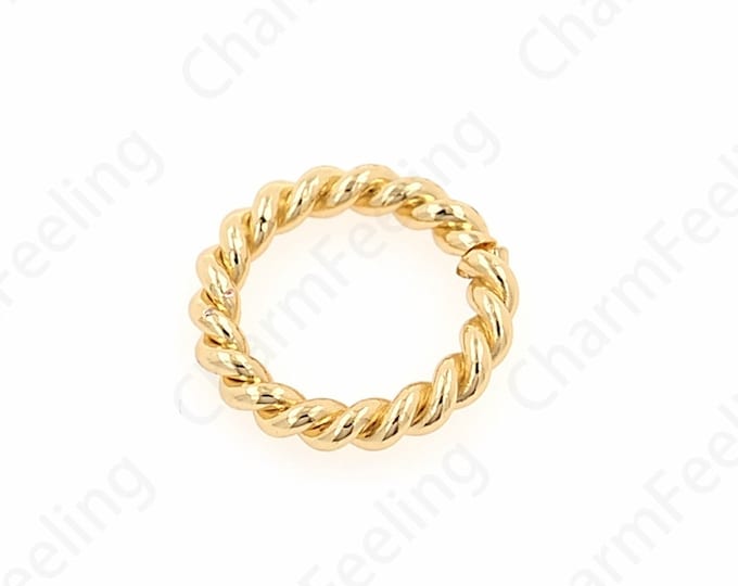 10 pcs Charm Jump Ring, 18K Gold Filled Round Jump Ring, Charm Open Ring, DIY Jewelry Supplies, 12x2mm