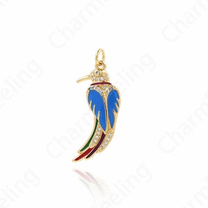 Bird Pendant, Micropavé CZ Flying Charm, Bird Necklace, 18K Gold Filled Animal Pendant, Animal Charm, DIY Jewelry Supplies, 32.3x13.2x2.3mm