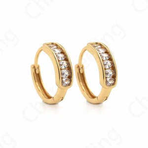 Hollow Earrings,Earring Charm,Micropave CZ Gold Earrings,18K Gold Filled Round Earrings,Zircon Earrings,DIY Jewelry Supplies,15.5x15.5x4.3mm