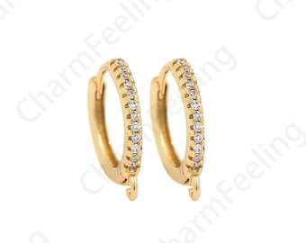 1 Pair, 18K Gold Filled Round Earrings, Simple Earring Accessories, Drop Earmuffs, Thin Earrings, Earring Accessories, 15x13x1.5mm