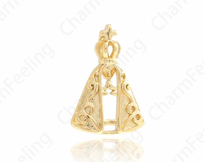 Gold Pope Pendant, 18K Gold Filled Religious Charm,Pope Charm, DIY Jewelry Supplies, 20x14x6.8mm