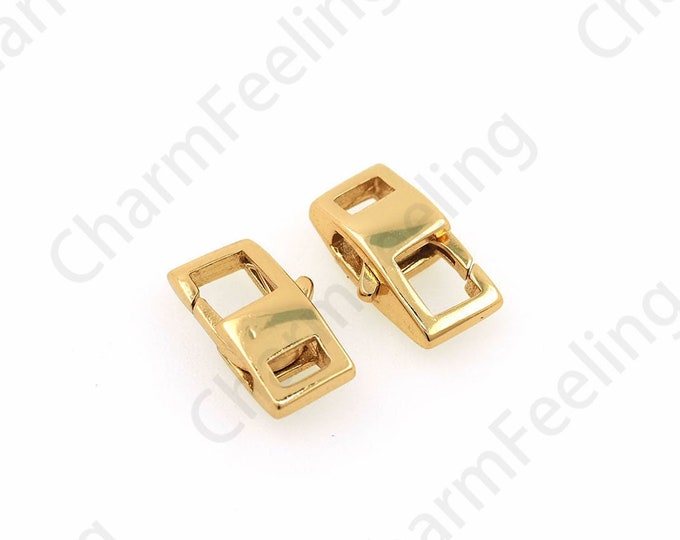 Lock Clasp, 18K Gold Filled Bracelet Clasp, Carabiner, Key Clasp, Button Clasp, Toggle Clasp, DIY Jewelry Making Supplies, 10x6x3mm