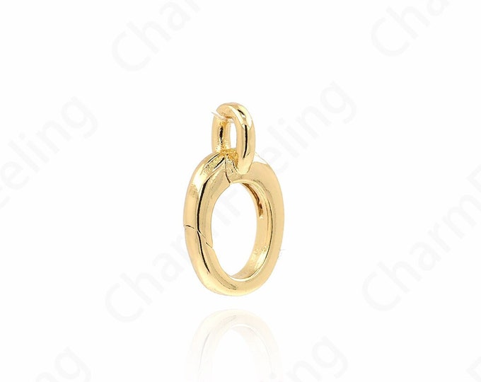 Button Clasp, Spring Clasp, 18K Gold Filled Lobster Clasp, Carabiner, Jewelry Clasp, DIY Jewelry Making Supplies, 16x9x2.5mm