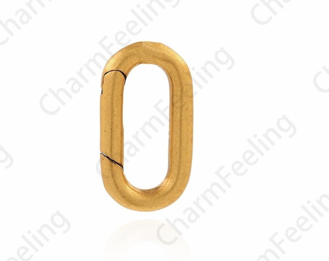 S925 Silver Press Clasp, 18K Gold Filled Carabiner Clasp, Sterling Silver Clasp, Oval Clasp, DIY Jewelry Supplies, 9.3x12.2x2.3mm