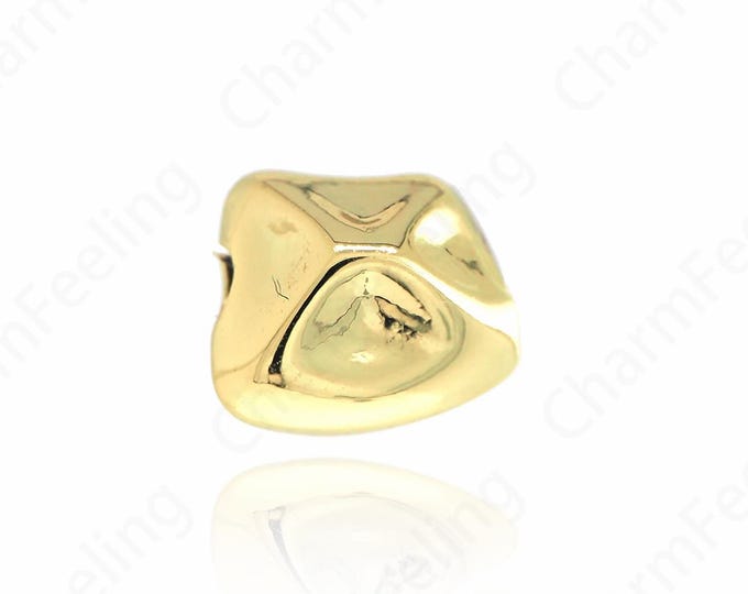 10 PCS 18K Gold Filled Special Shaped Spacer Beads, Oval Special Shaped Spacer Beads,Gold Hole Beads,Bracelet Accessories, 10x9x7mm