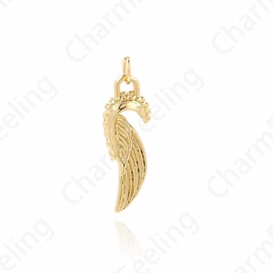 18K Gold Filled Simple Necklace Angel Wing Pendant,Bracelet Necklace Jewelry Supplies,Friends Gifts,Daily Jewelry,28x8.5x3mm