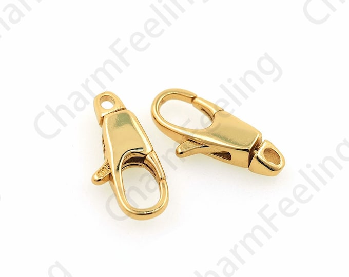 Parrot Clasp,Button Clasp, 18K Gold Filled Lobster Clasp, Carabiner, Jewelry Clasp, Spring Clasp, DIY Jewelry Making Supplies,15x7x3mm