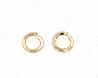 Charm Jump Ring, 18K Gold Filled Round Jump Ring, Charm Open Ring, DIY Jewelry Supplies, 8x8x2.5mm