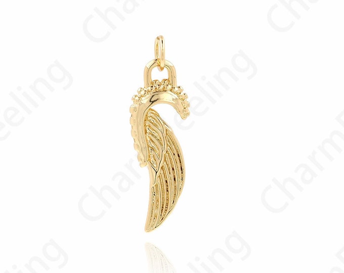 18K Gold Filled Simple Necklace Angel Wing Pendant,Bracelet Necklace Jewelry Supplies,Friends Gifts,Daily Jewelry,28x8.5x3mm