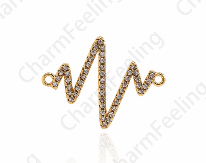 ecg connector charm,ekg bracelet,ekg necklace,ekg jewelry 23*18*2mm 1pcs