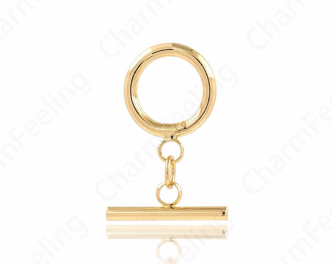 Carabiner, Gold Clasp, OT Clasp, 18K Gold Filled Necklace Clasp, Bracelet Clasp, Round Clasp, DIY Jewelry Supplies,14x2mm 18x2mm