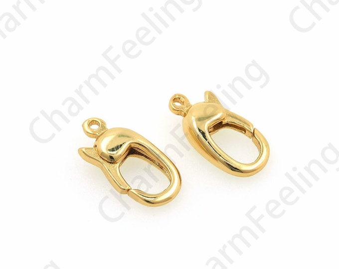 18K Gold Filled Lobster Clasp, Button Clasp, Carabiner, Jewelry Clasp, Spring Clasp, DIY Jewelry Making Supplies, 10x2x2.5mm