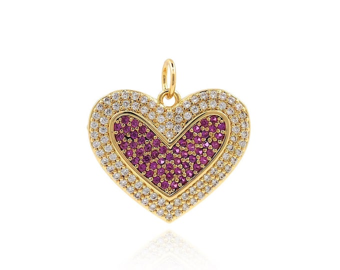 Artist Necklace, 18K Gold Filled Palette Pendant, Palette Pendant, Enamel Charm, Micropavé CZ Heart Pendant,20x20x2.5mm