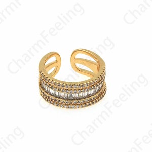 MicroPavé CZ Daily Ring, Daily Ring, Gold Open Ring, Simple Charm,18K Gold Filled Minimalist Thin Ring, Adjustable Ring,