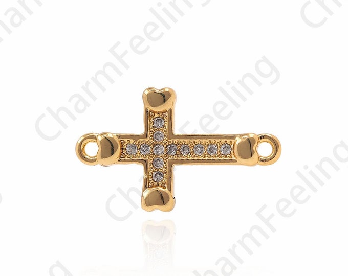 Cross connector,cross link, faith cross, bracelet charm of cross 10*17*2mm  1pcs