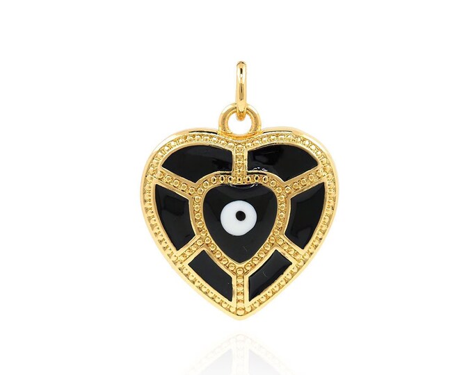 Enamel Necklace, 18K Gold Filled Eye Pendant, Magic Enamel Necklace, Eye Charm, DIY Jewelry Accessories 22x17x4.8mm
