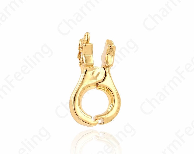 18K Gold Filled Lobster Clasp, Carabiner, Jewelry Clasp, Spring Clasp, Button Clasp, DIY Jewelry Making Supplies, 15.5x8x5mm