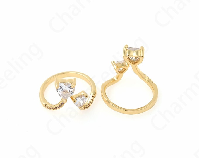Circle Rings, 18K Gold Filled Rings, Heart Rings, Wedding Rings, Party Rings,Micro Pavé CZ Wide Rings, Fashion Rings,