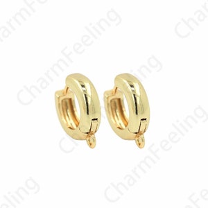 1 Pair,Drop Earmuffs,Simple Earring Accessories, 18K Gold Filled Round Earrings, Thin Earrings, Earring Accessories, 13.5x12x3.7mm