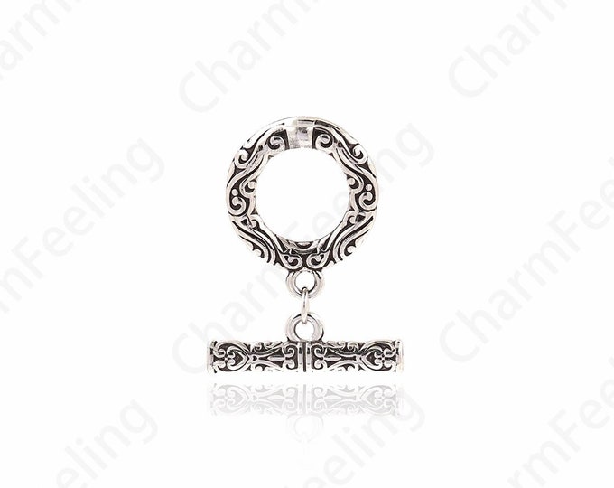 OT Toggle Clasp, Antique Silver Tone Jewelry Connectors Findings, OT Necklace Bracelet End Connection Clasp,DIY Jewelry Supplies,