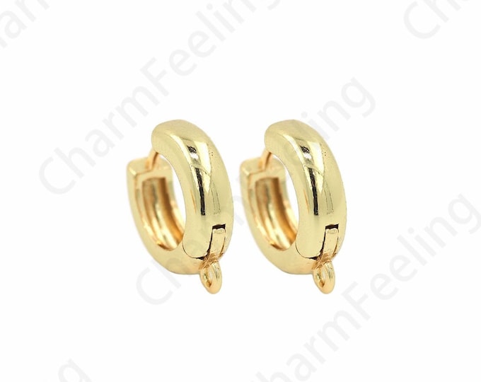 1 Pair,Drop Earmuffs,Simple Earring Accessories, 18K Gold Filled Round Earrings, Thin Earrings, Earring Accessories, 13.5x12x3.7mm